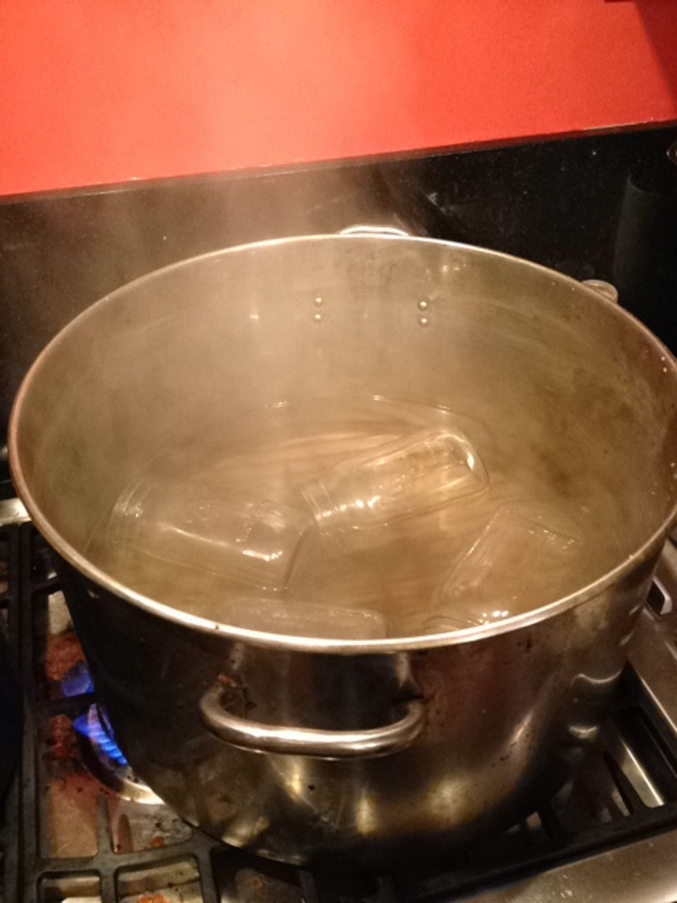 Sterilize jars in boiling water for at least 30 seconds.