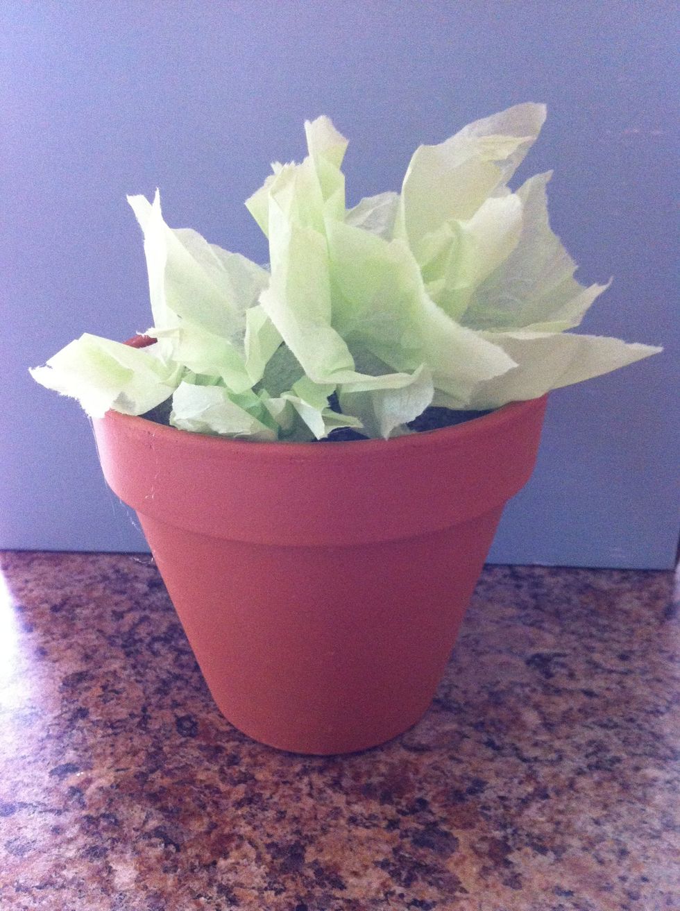 Stick the paper onto your styrofoam ball