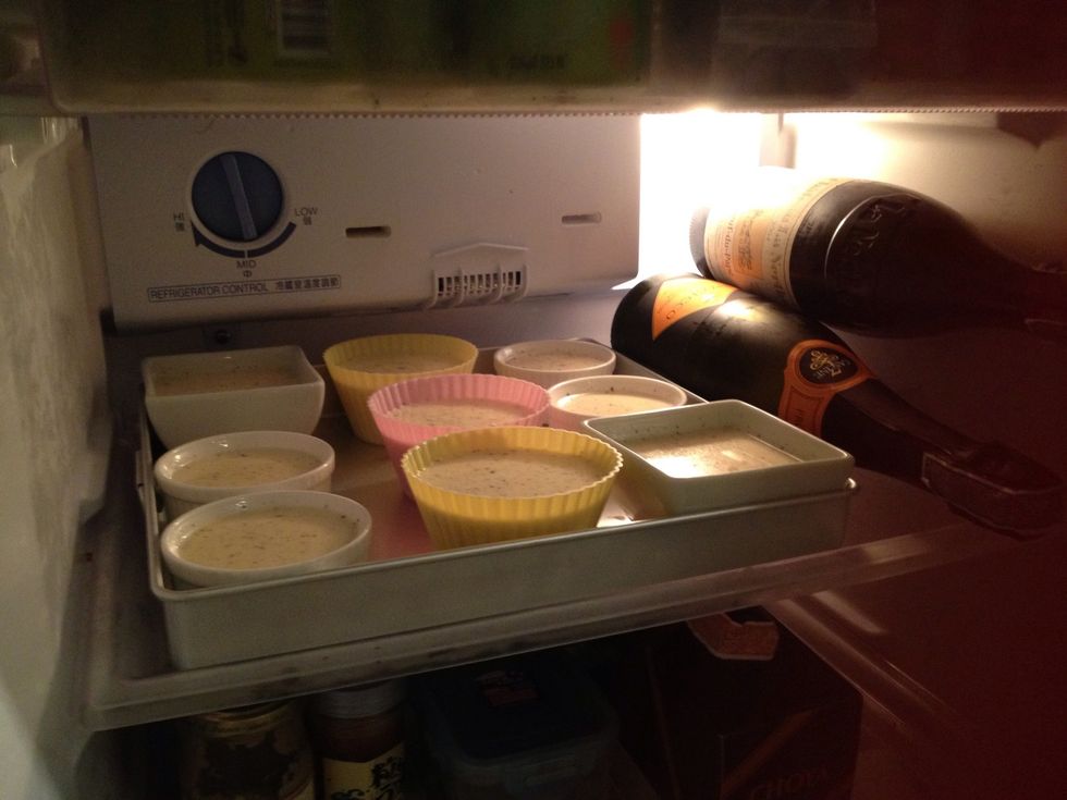Stick them in the fridge for at least 4 hrs. Or until set. I love lining them up on a baking tray, it's great for logistic. Make sure you fridge is odor free. (no durian, or garlic smell pls) \ud83d\ude30