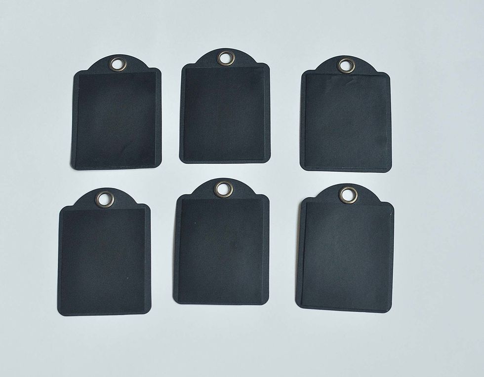 Stick them on the cardstok,then stick it on the tag.