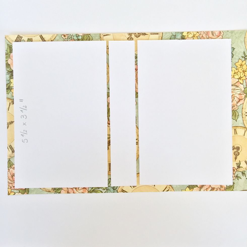 Stick them using double sided tape as shown leaving a space free of the same thickness than the cardstock you are using.