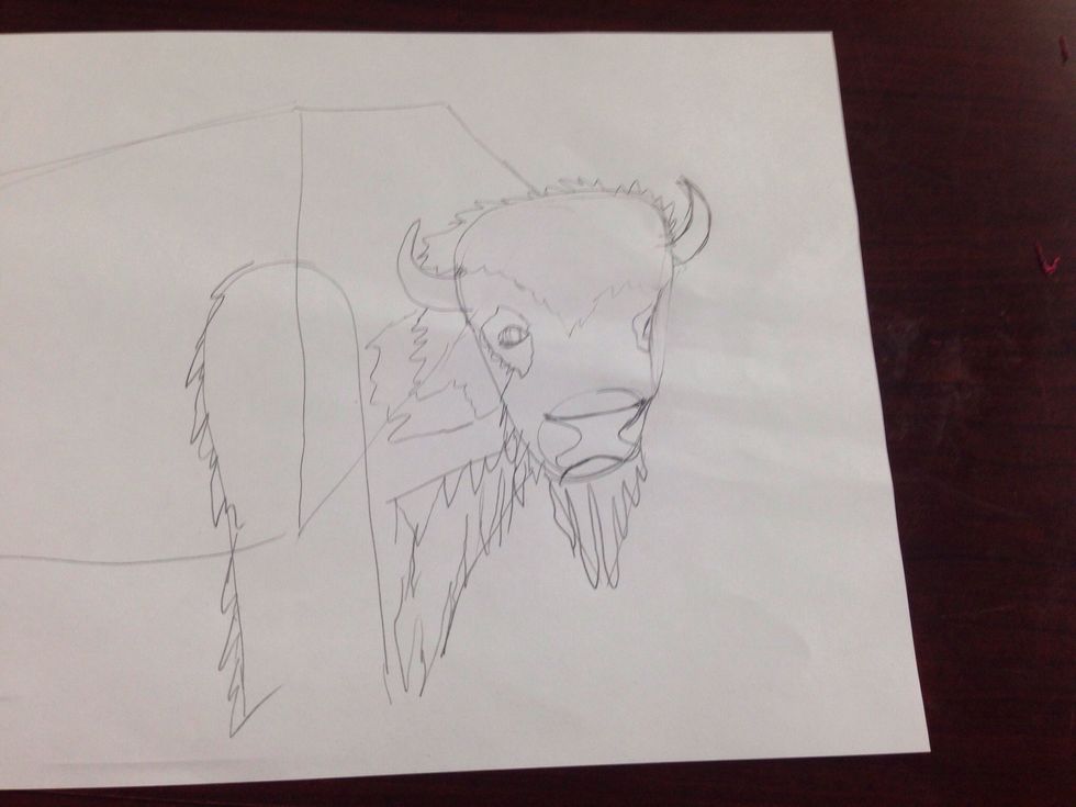 Still adding texture using lines and shapes.