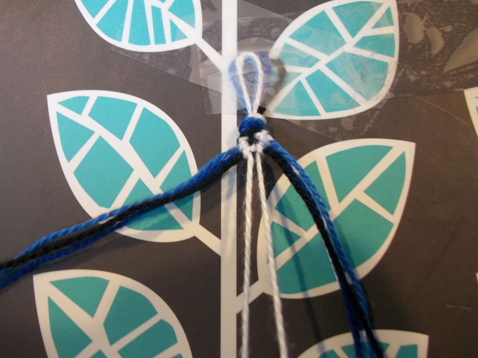 Still using string one, go in order and repeat on the next three strings.