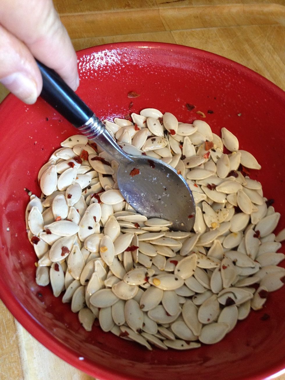 Still well so all the seeds are well coated.