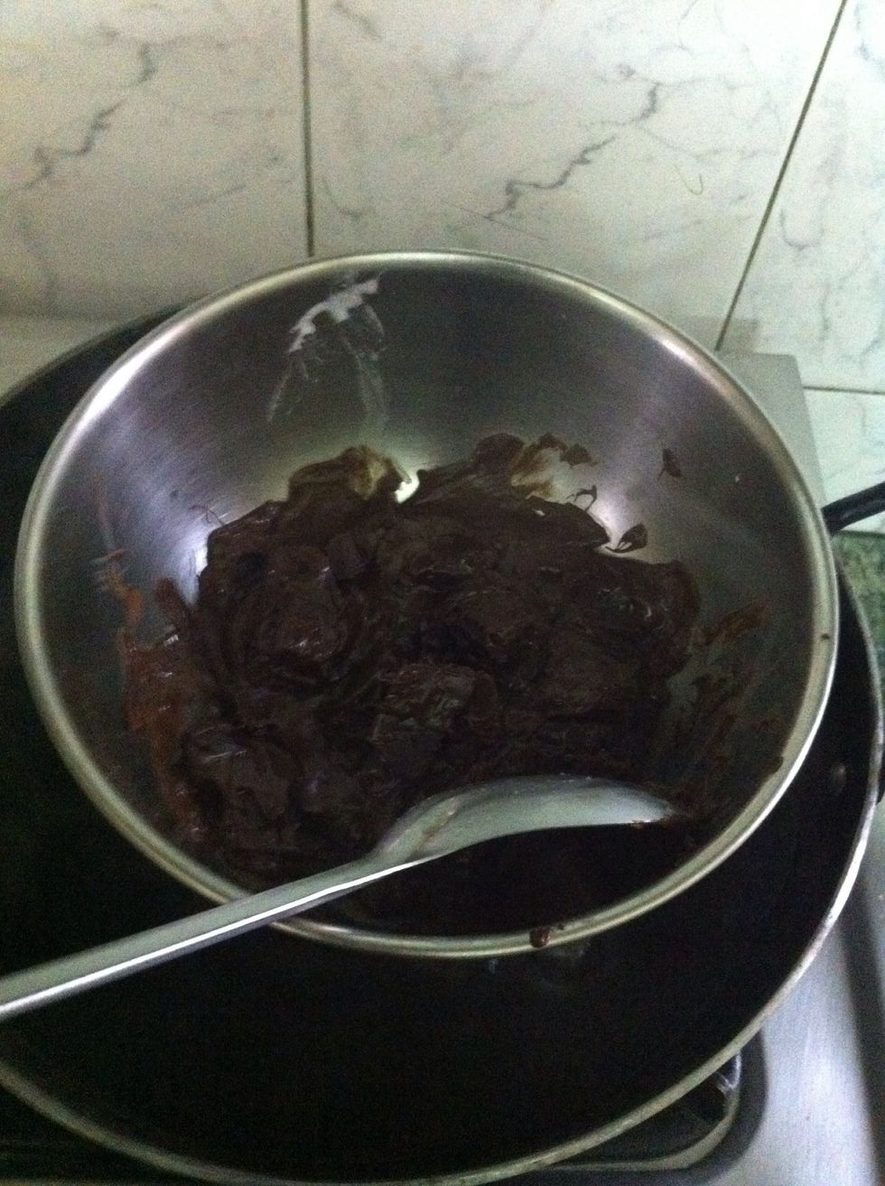 Stir a lil so that it melts quickly and doesn't stick.