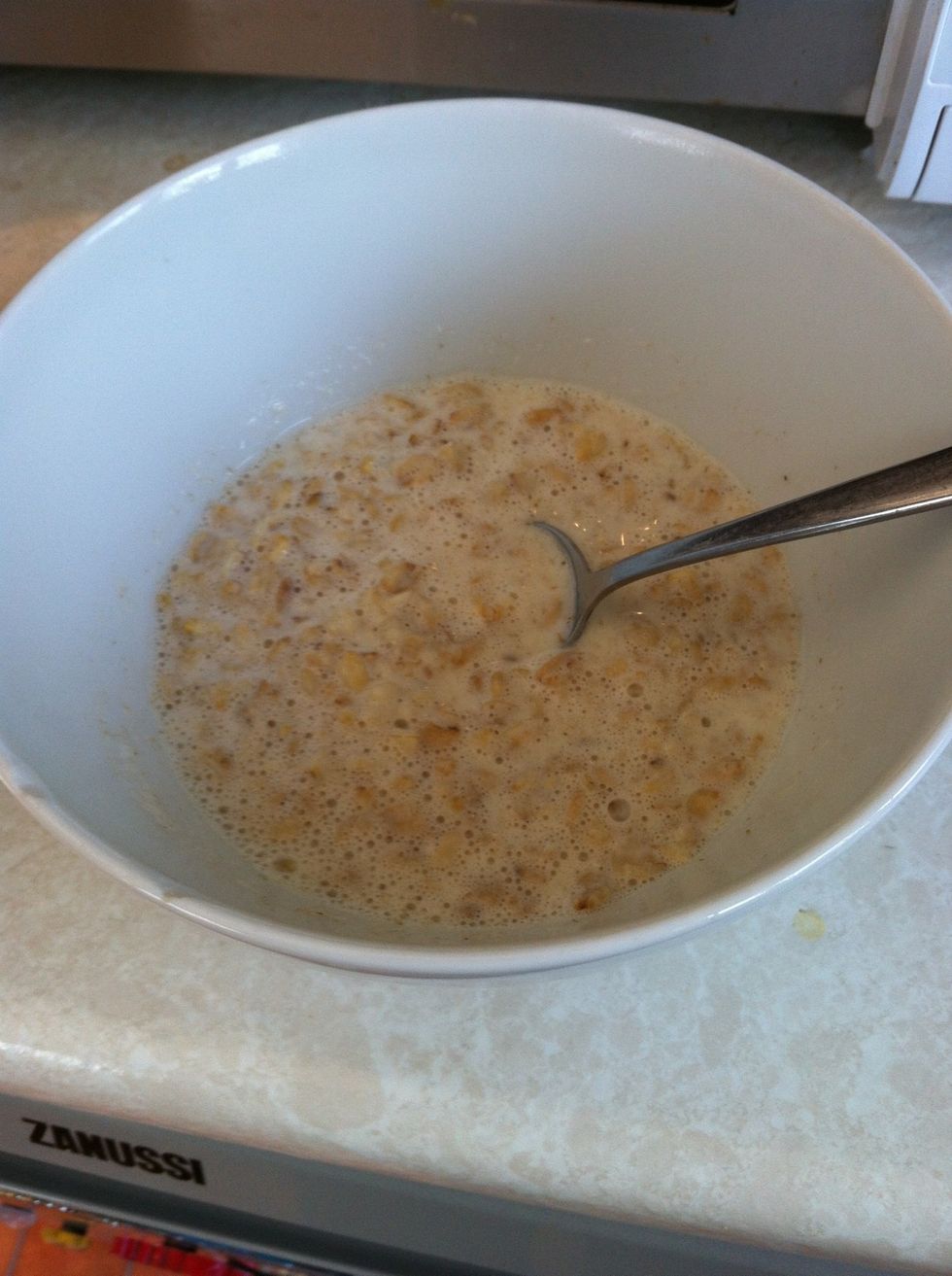 stir after 2 mins, replace in microwave