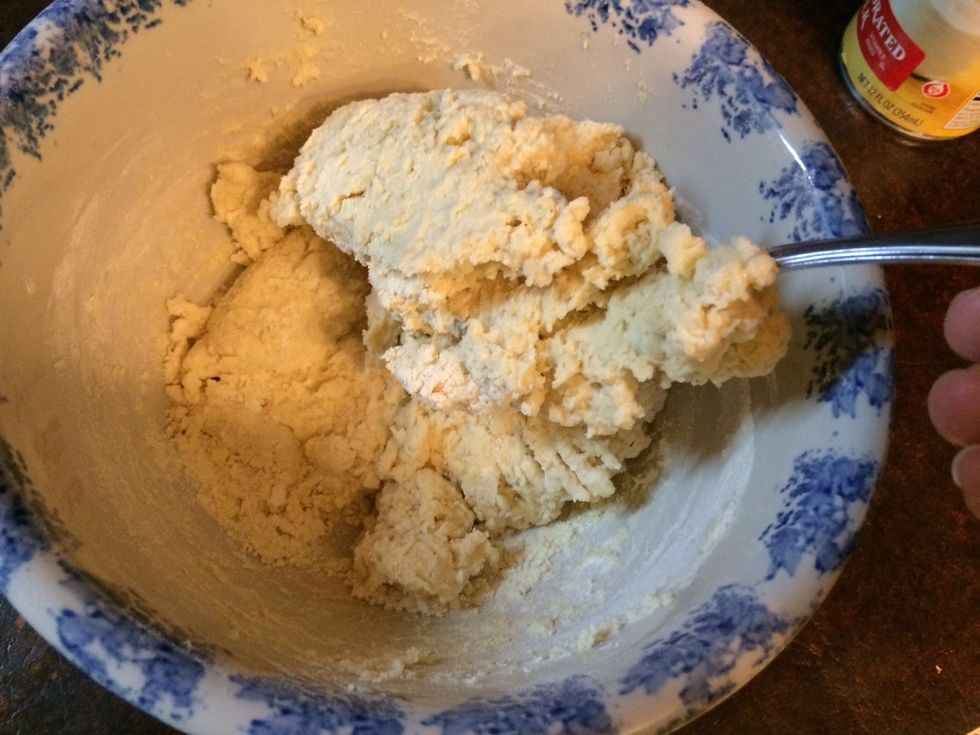 Stir again. Yep there's how we want it. It will naturally come together like this.