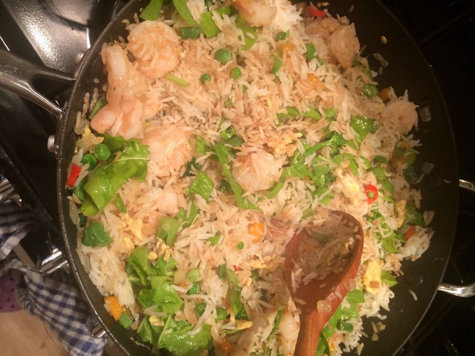 Stir and add spinach if you like