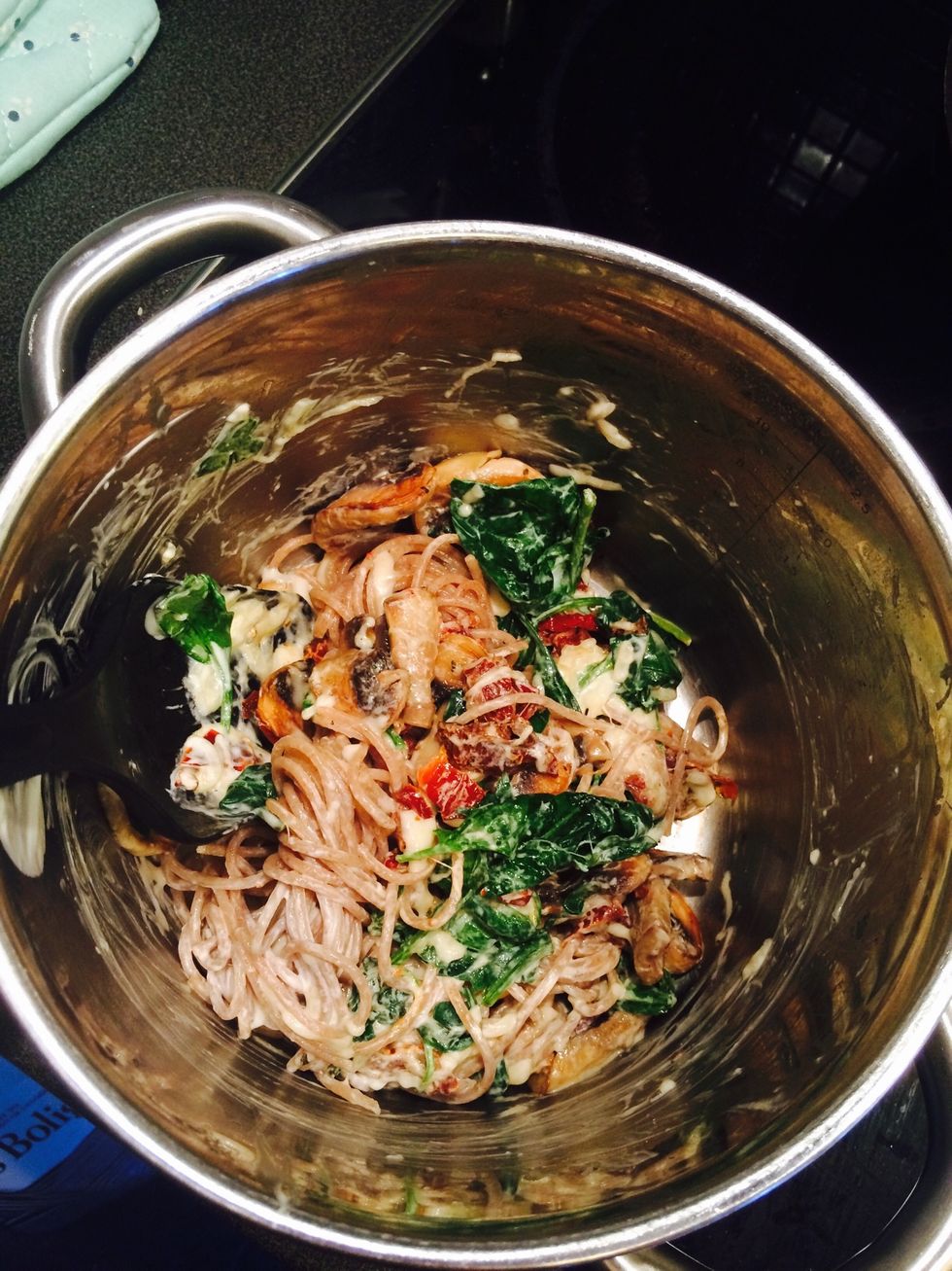 Stir and add the rest of the ingredients (except lime). Continue to stir until everything is combined.