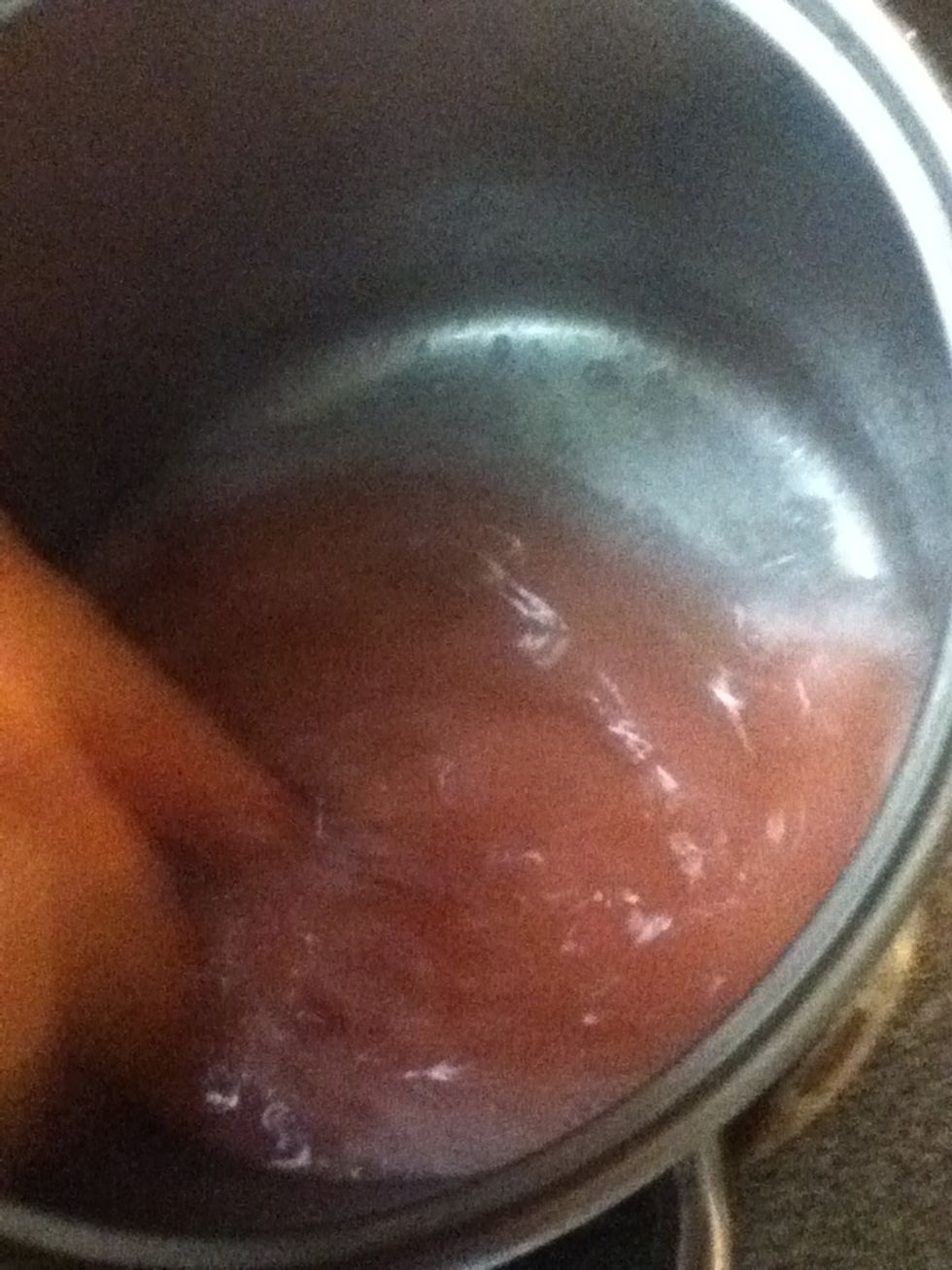 Stir and bring to a boil that cannot be stirred down