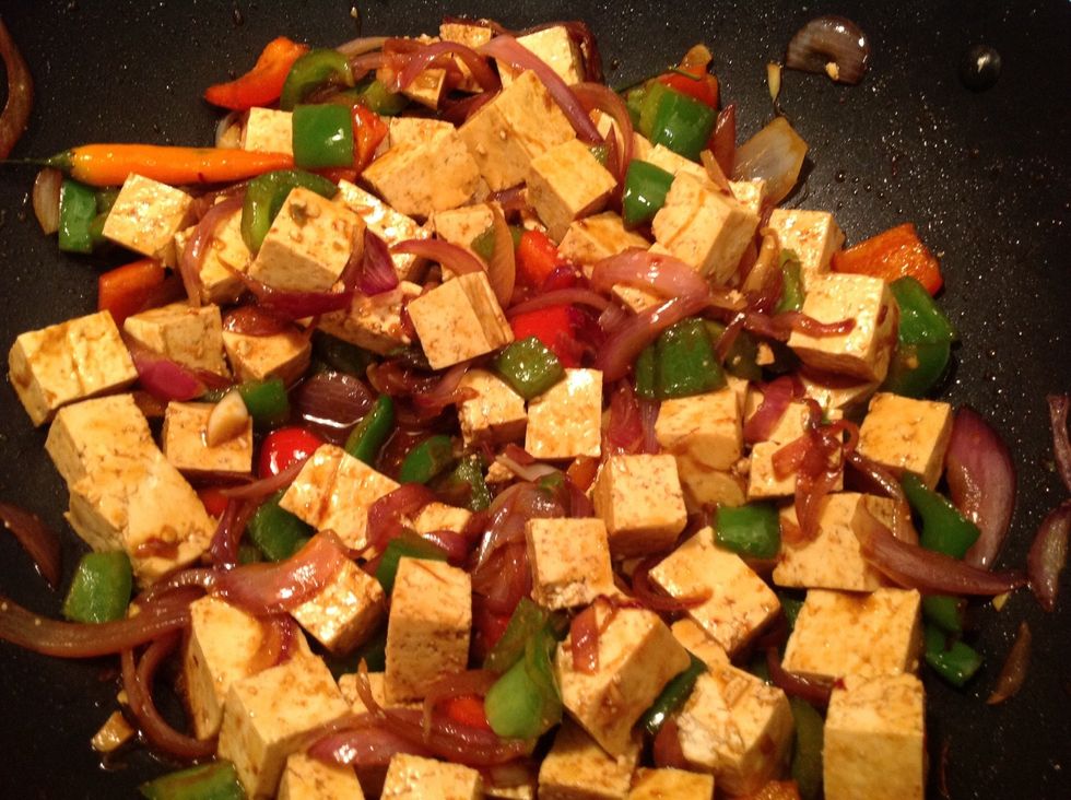 Stir and cook on high heat for 5 minutes. Stir well.