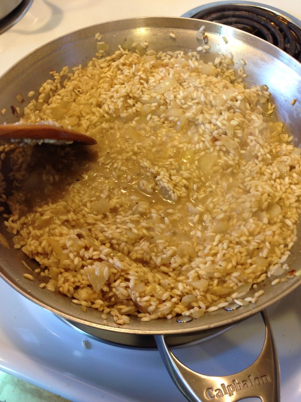 Stir and stir! Repeat the process! Stock and stir!