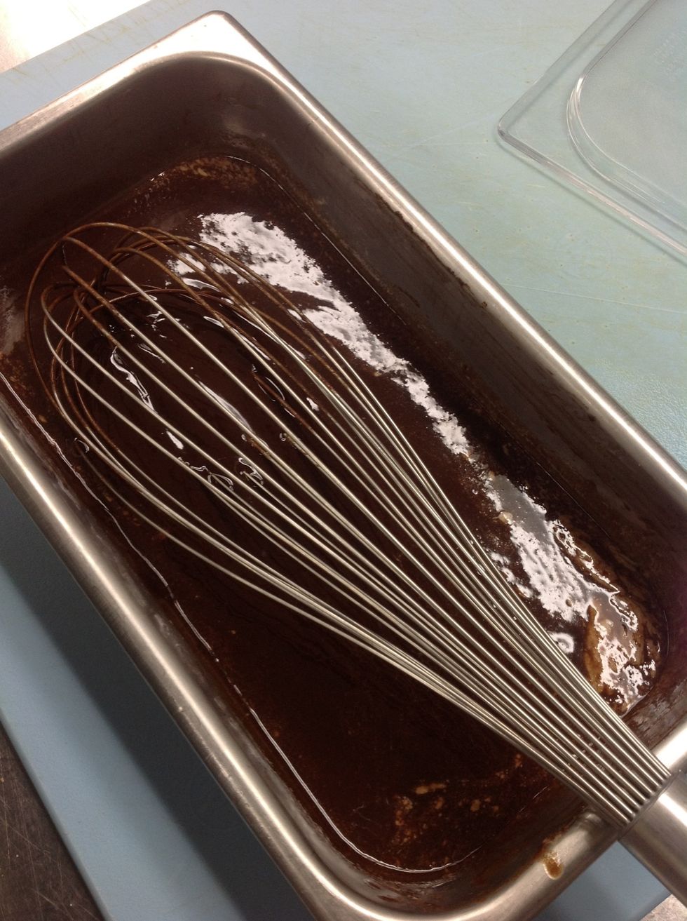 Stir butter and chocolate to combine.