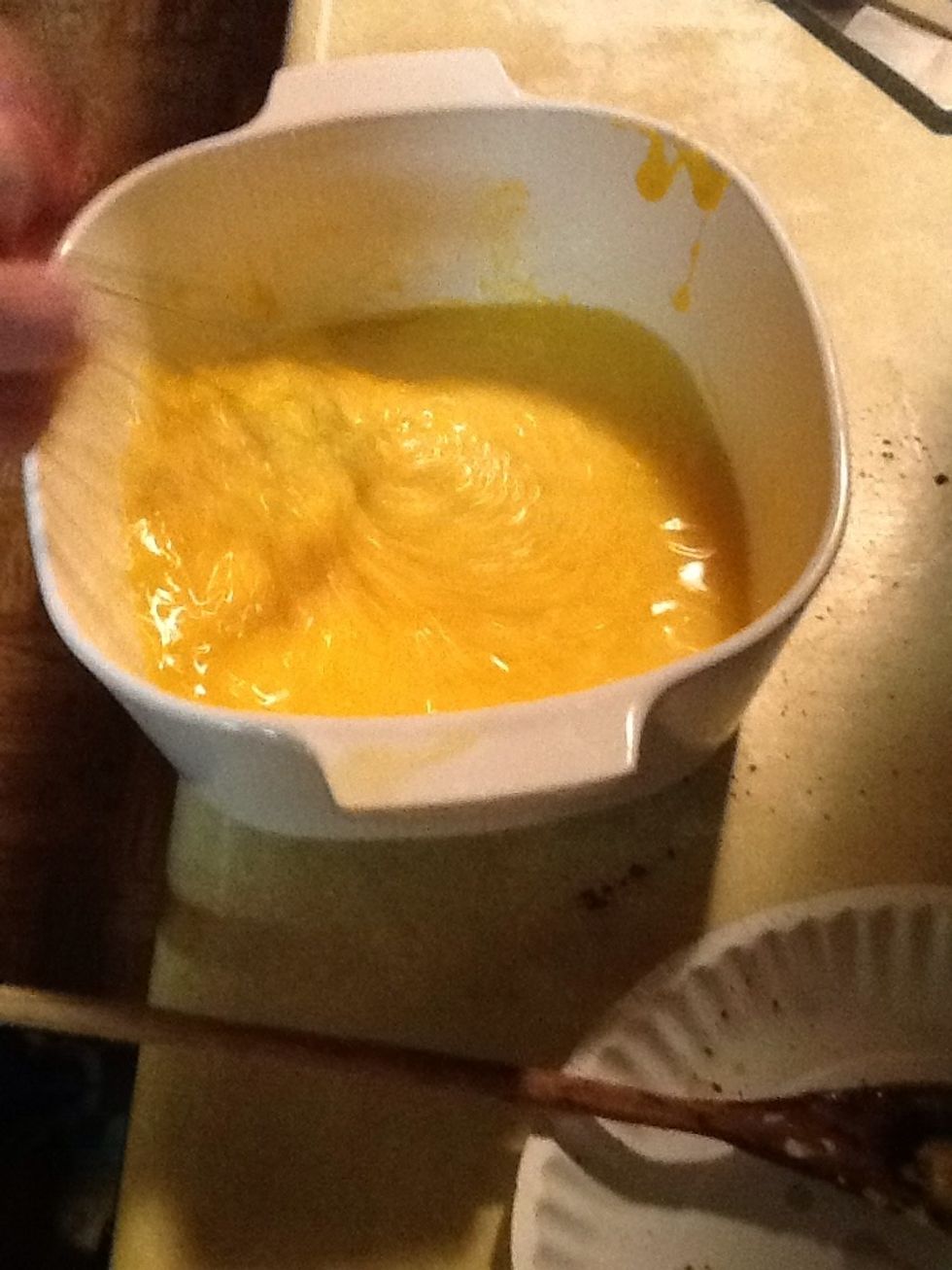 Stir cheese after finished