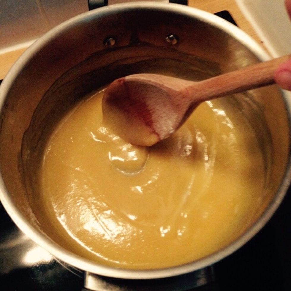 Stir everything together and put on the heat again to cook the roux.