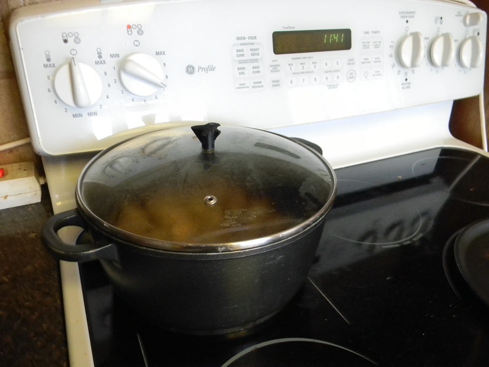 Stir everything together, cover and let cook at the back of your stove for about 30 to 45 minutes.