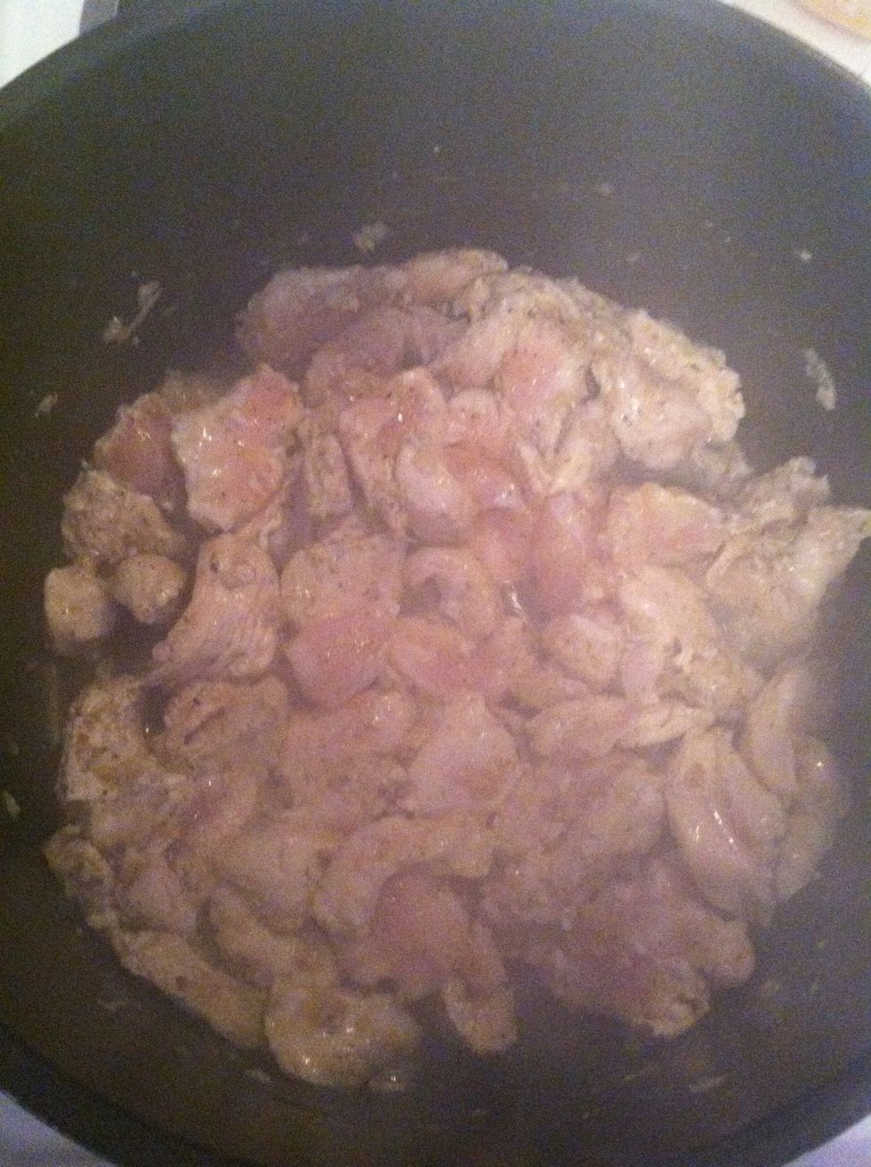 Stir frying chicken