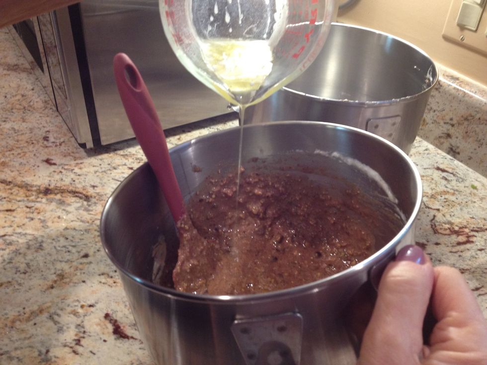 Stir in 1 and 1/2 tablespoon of melted butter.