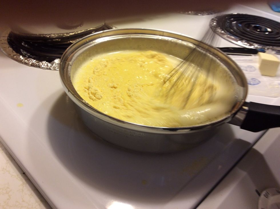 Stir in 1 cup of yellow cornmeal