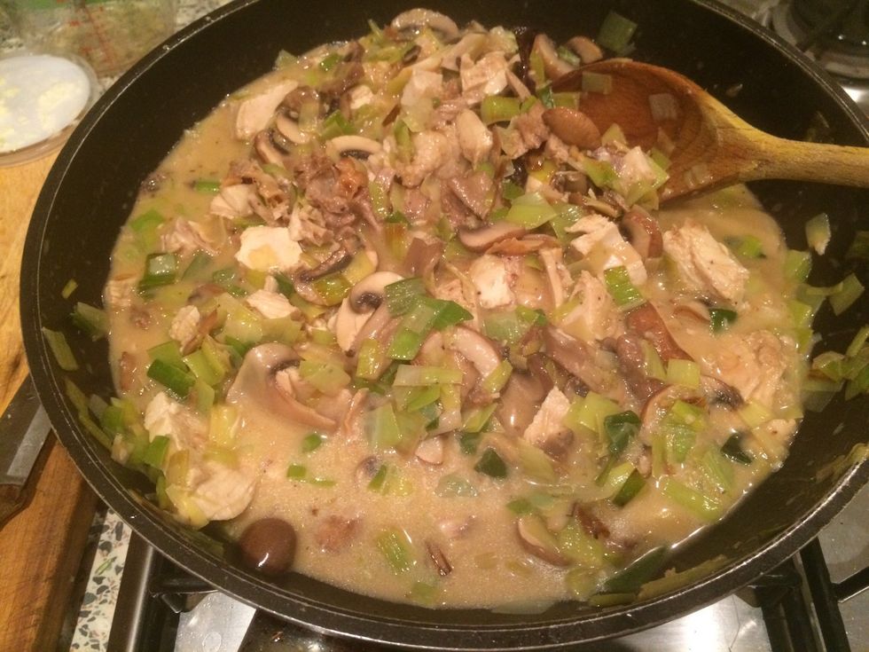 Stir in and leave to cool