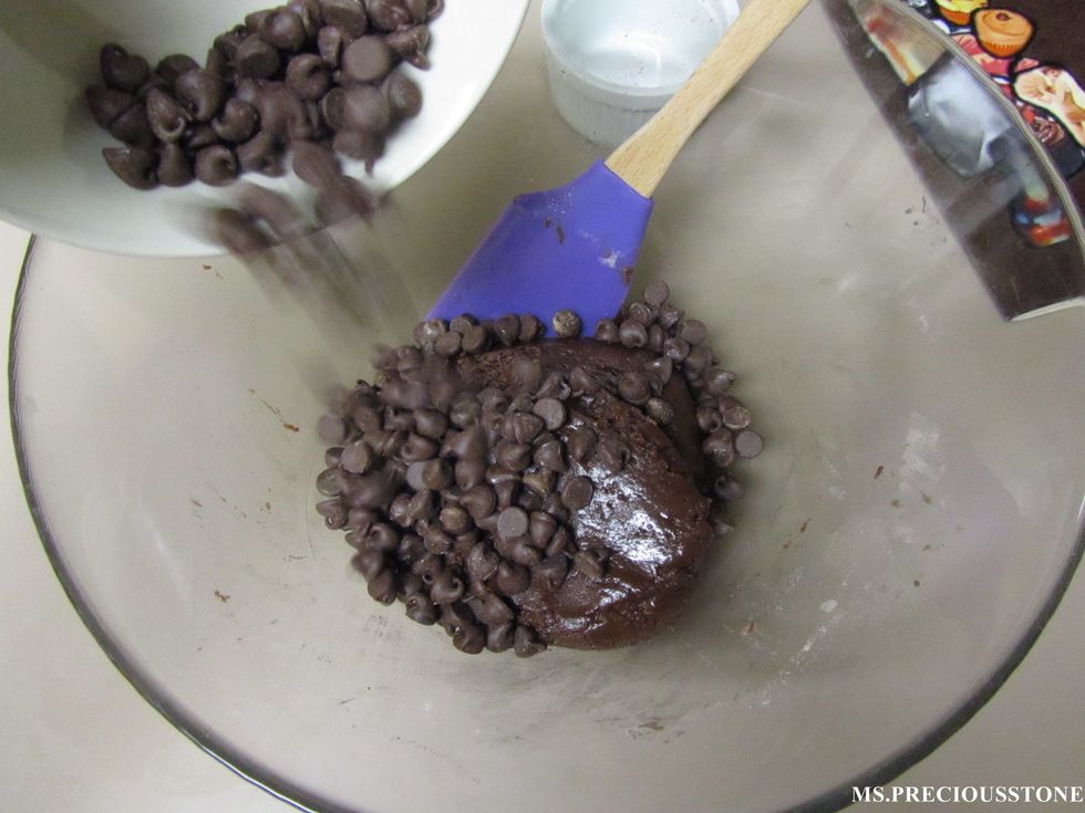 Stir in chocolate chips.