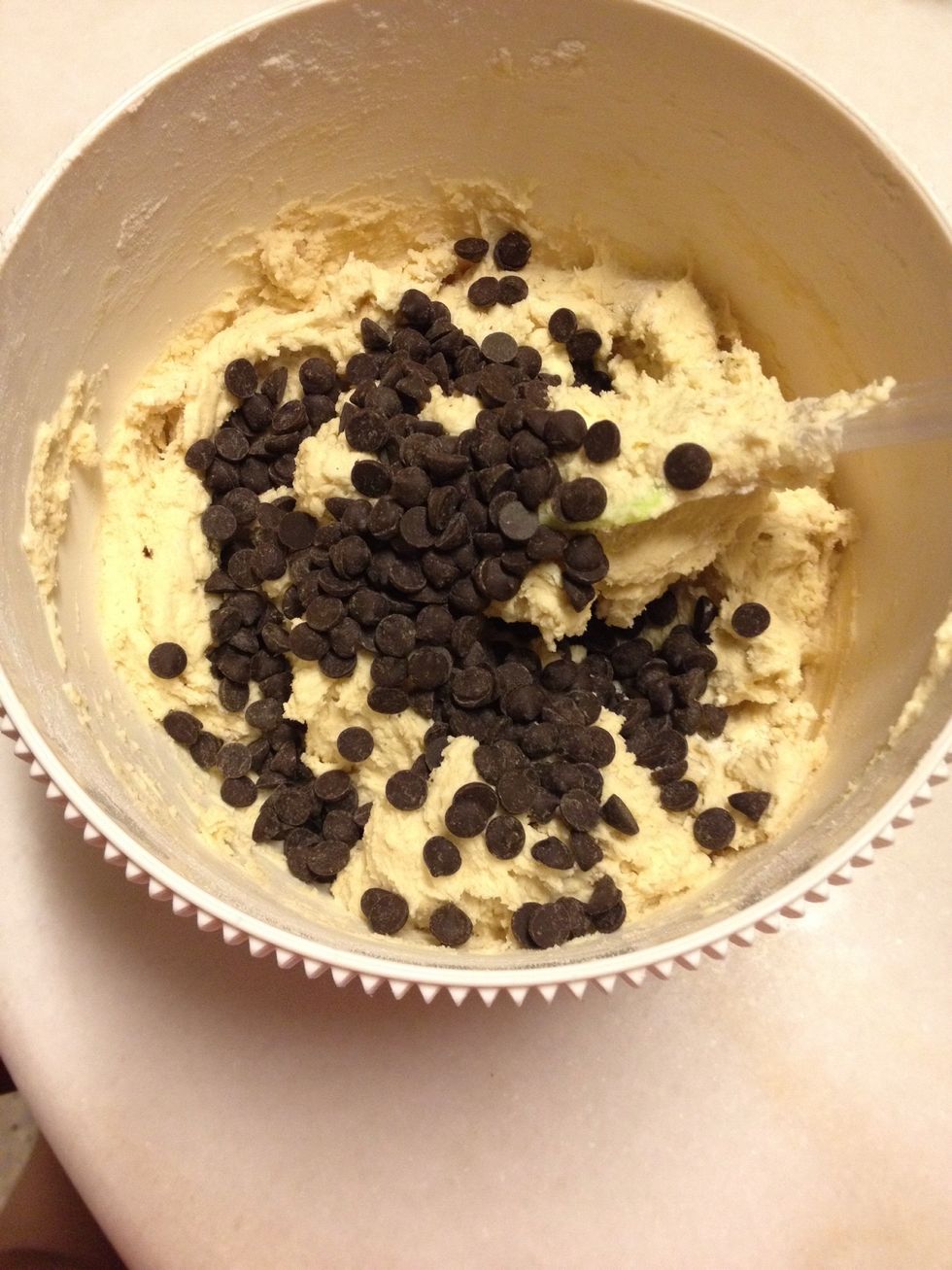 Stir in chocolate chips.