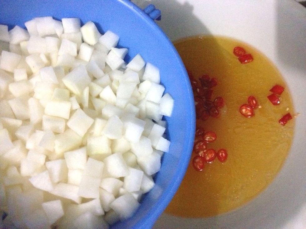 Stir in daikon
