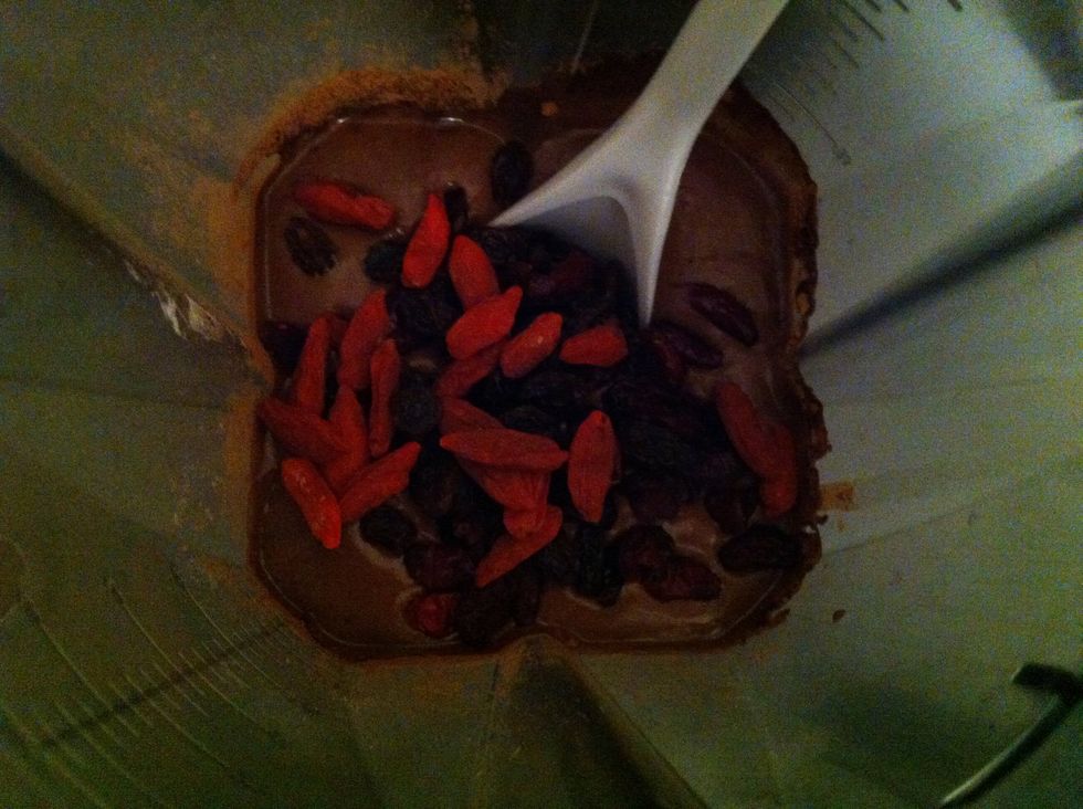 Stir in dried fruit.