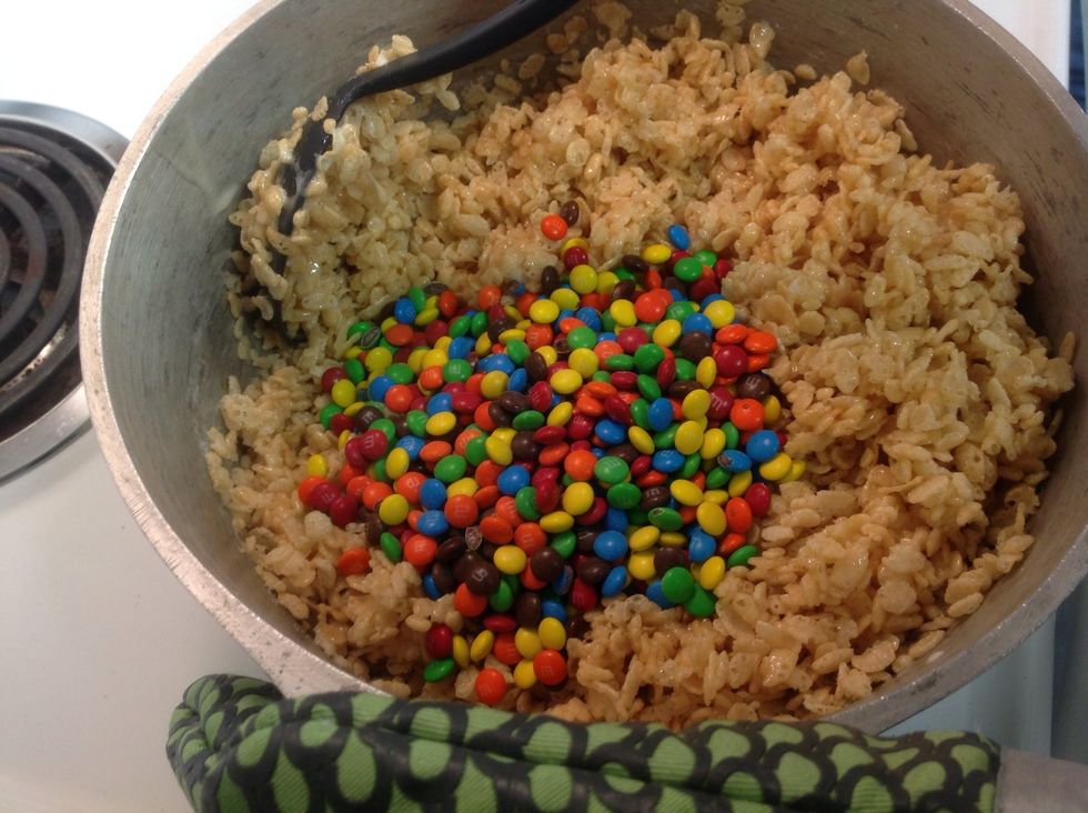 Stir in M&Ms gently