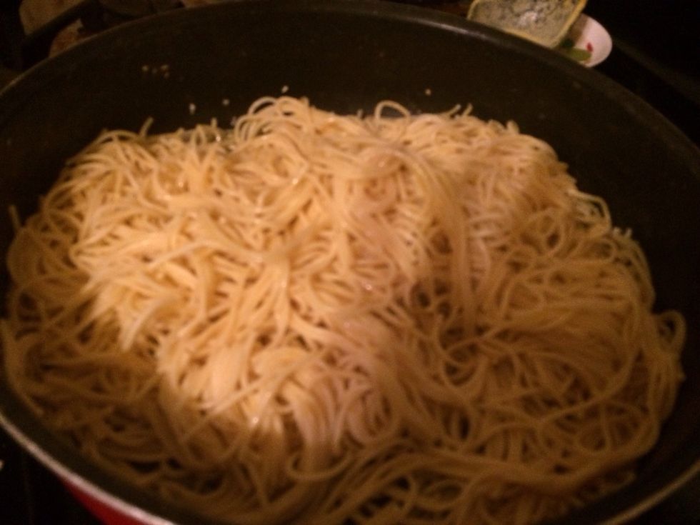 Stir in pasta and coat with butter mix.