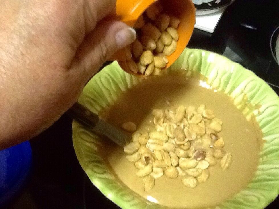 Stir in peanuts.