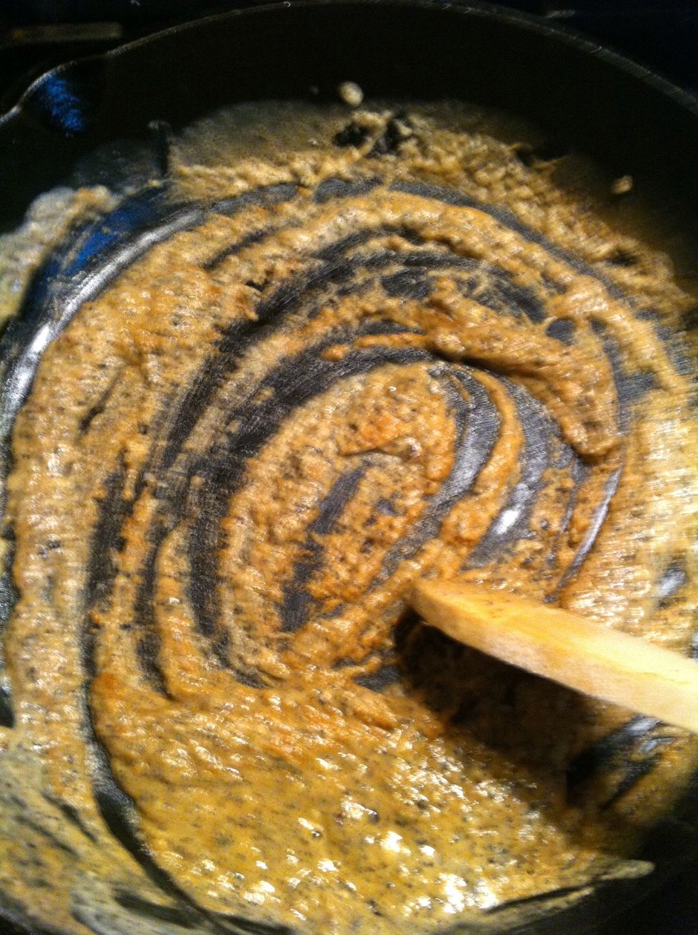 Stir in salt..keep stirring until you think it's gonna burn...HURRY!... put the milk in!