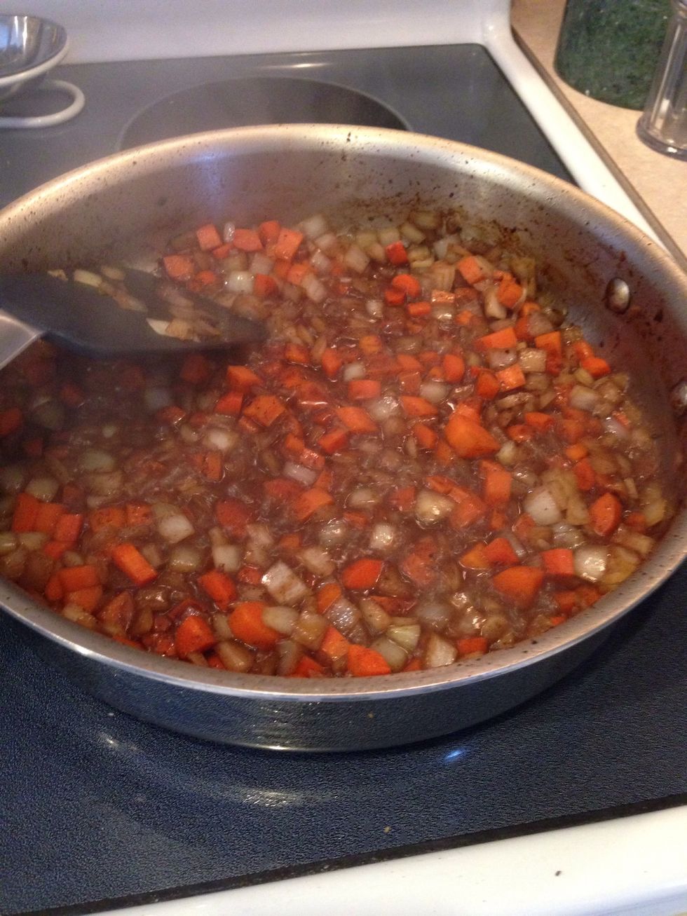 Stir in, scraping up any browned bits. Simmer until the wine is reduced by half, about 1 minute...