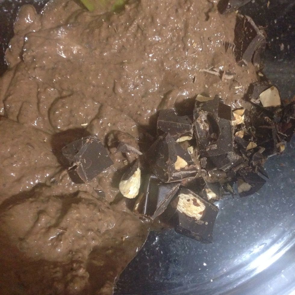 Stir in some chocolate. Mine is bittersweet.