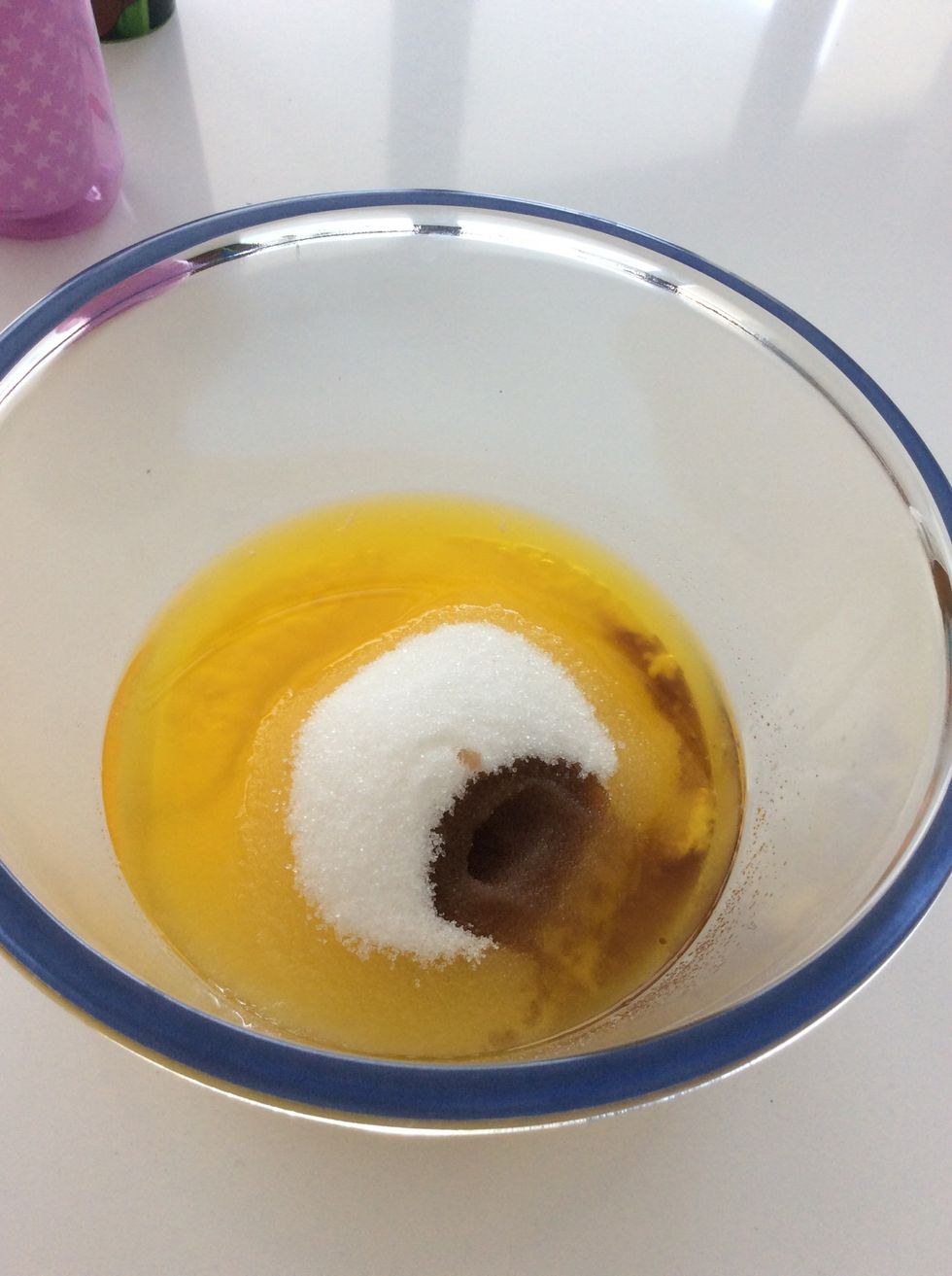 Stir in the caster sugar and 2 tsp vanilla extract and mix with a wooden spoon until they are all incorporated