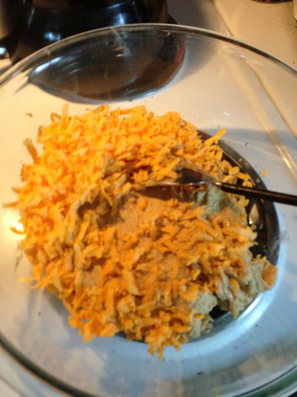Stir in the grated cheese.