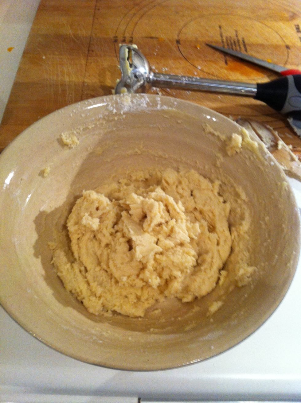 Stir in the sugar, cornstarch and flour