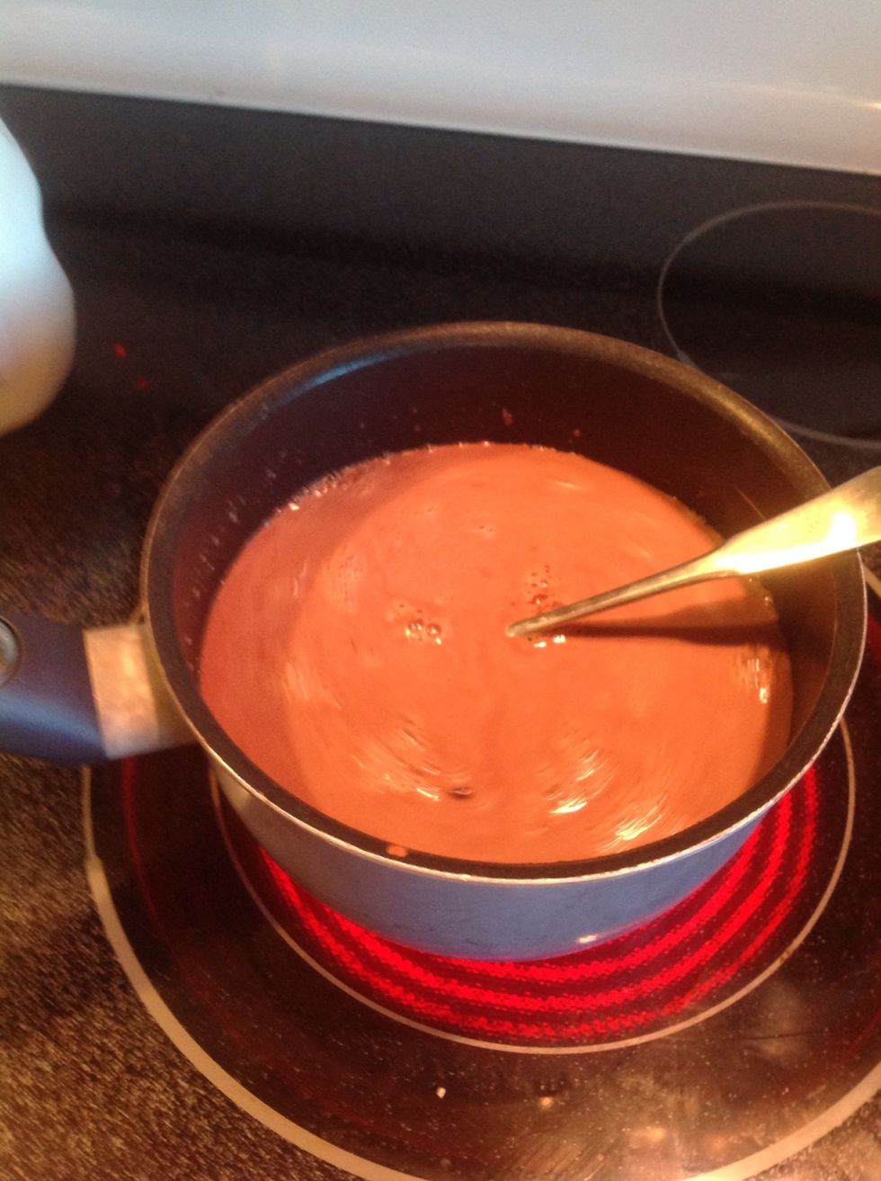 Stir in your 4 cups milk.
