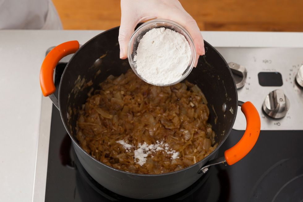 Stir in your flour and cook for an additional minute.