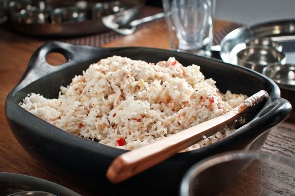 Stir it all together. Make sure everything is mixed in. Serve the salad at room temperature.