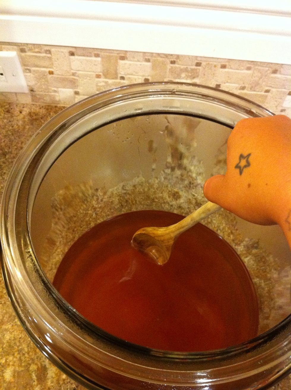 Stir it up until its fully dissolved. I know what your thinking 2 cups of sugar??? Check out my blog for more info on kombucha. Www.Chillpaleo.blogspot.com