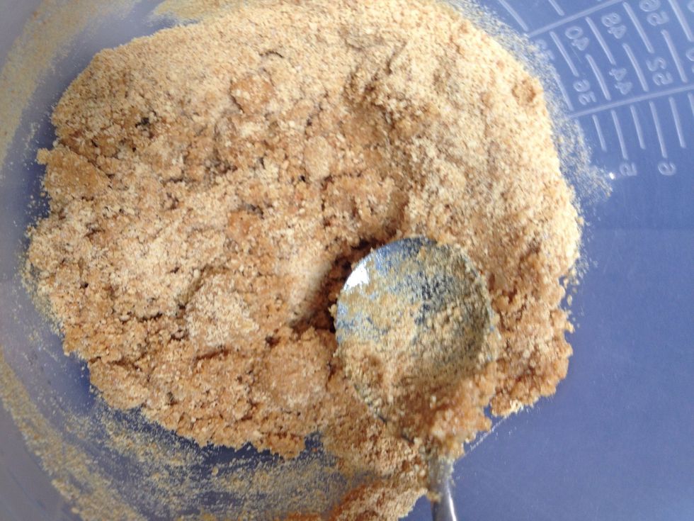 Stir it up. You don't want it too wet- you just want it moist and spreadable.