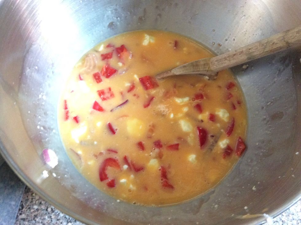 Stir it with a wooden spoon