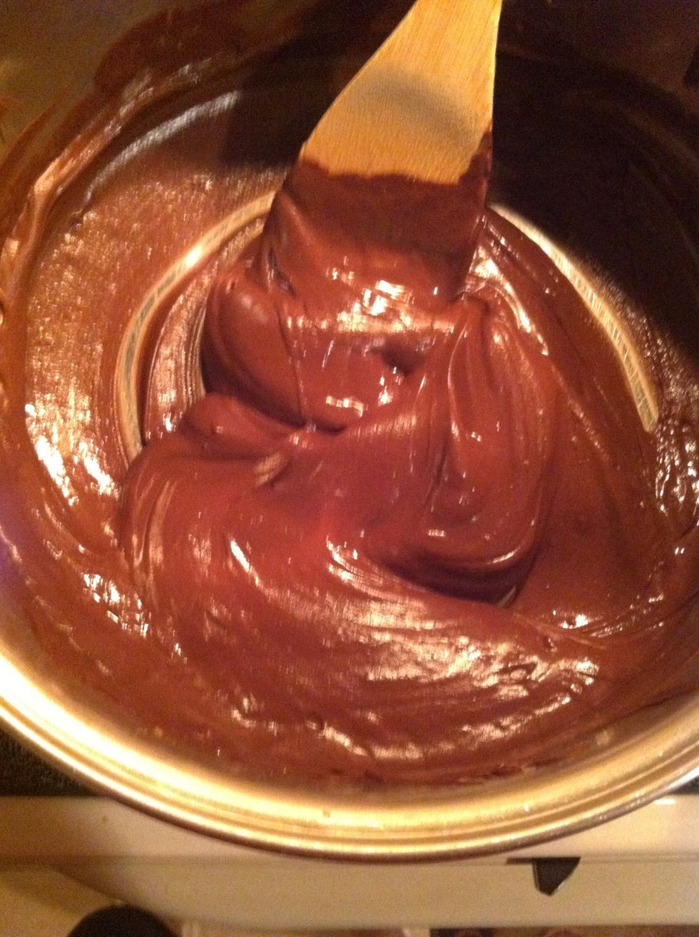 Stir mixture until melted and combined and then add your vanilla and stir.