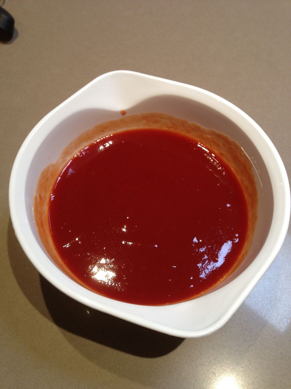 Stir mixture well with either a whisk or a fork and then you have your basic BBQ sauce that you can either bottle or add to meat that your cooking