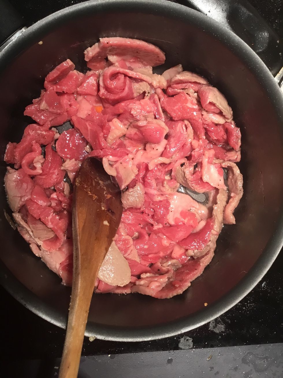 Stir pepper through and cook until brown.