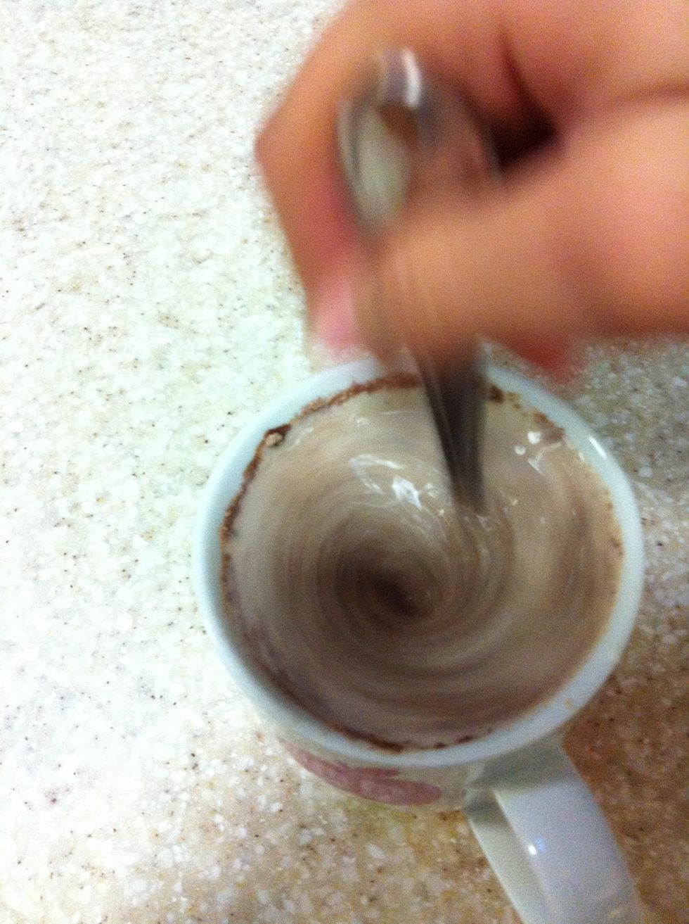 Stir really hard ( although be careful to not spill it)