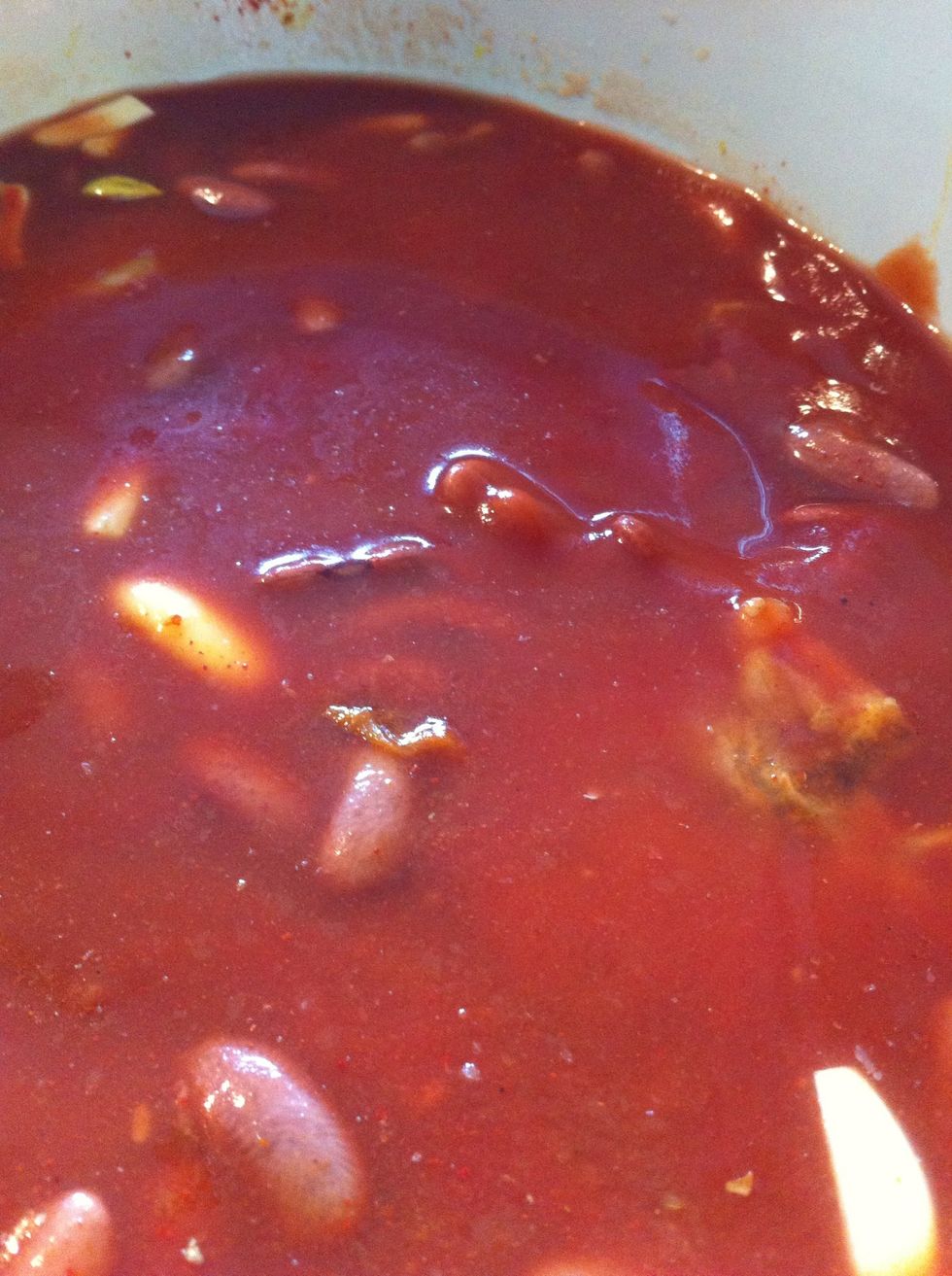 Stir slightley and stick this lot in a preheated 180c oven. This ones a slow cooker.