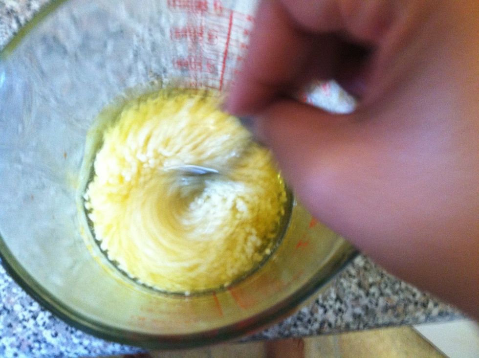 Stir, stir, stir! Put it back in the microwave for another 45 secs to 1 min & 30 sec.