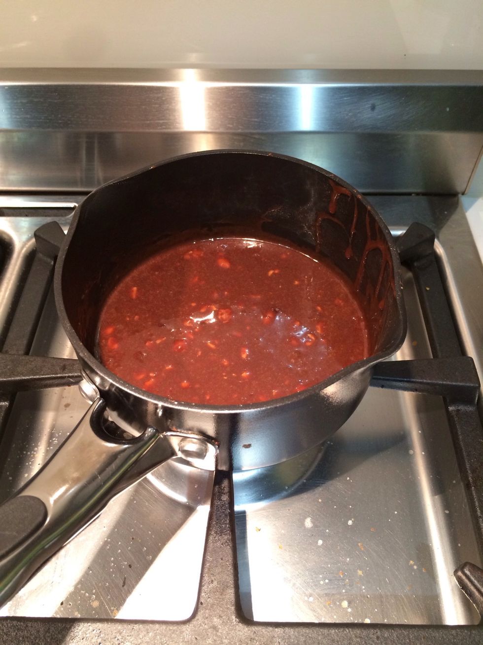 Stir the chocolate molten until richly melted.